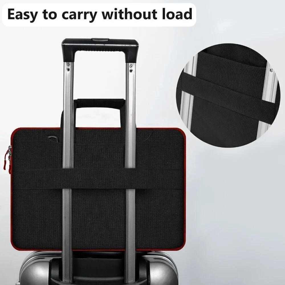✨ Men Black Shoulder Bag Compatible Briefcase with Front Inverted Laptop Bag